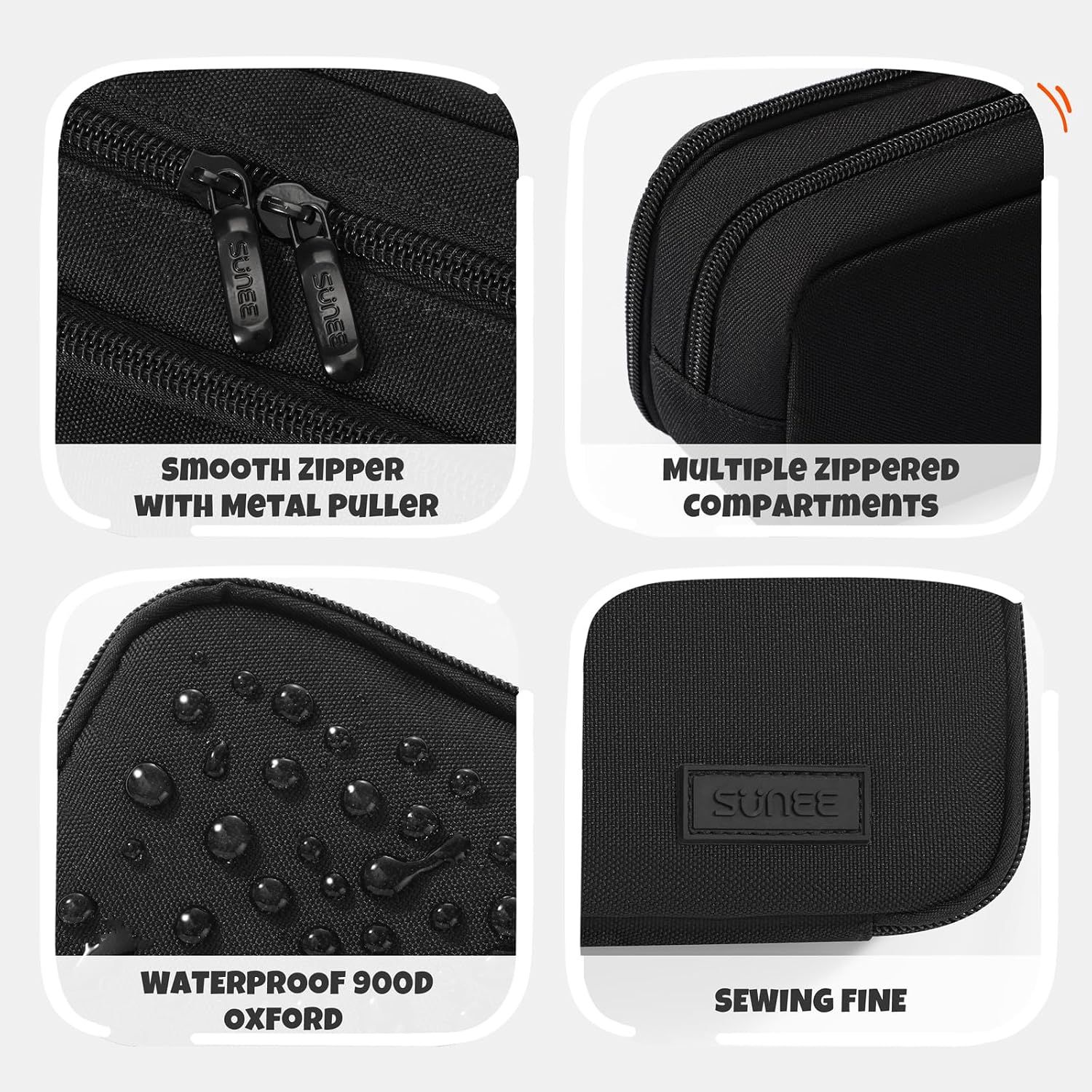 SUNEE Pencil Case. Large Capacity Pencil Pouch. Extra Big Pencil Bag with 6 Compartments. Durable Canvas Pencil Box for Office Stationery Organizer. Back to School Supplies for Teen Boys Girls. Black - Image 6